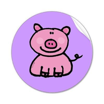 pink piggy sticker